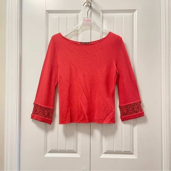 Episode Vintage Red Flowy Blouse with Rope Detailing - M - Picture 1 of 12